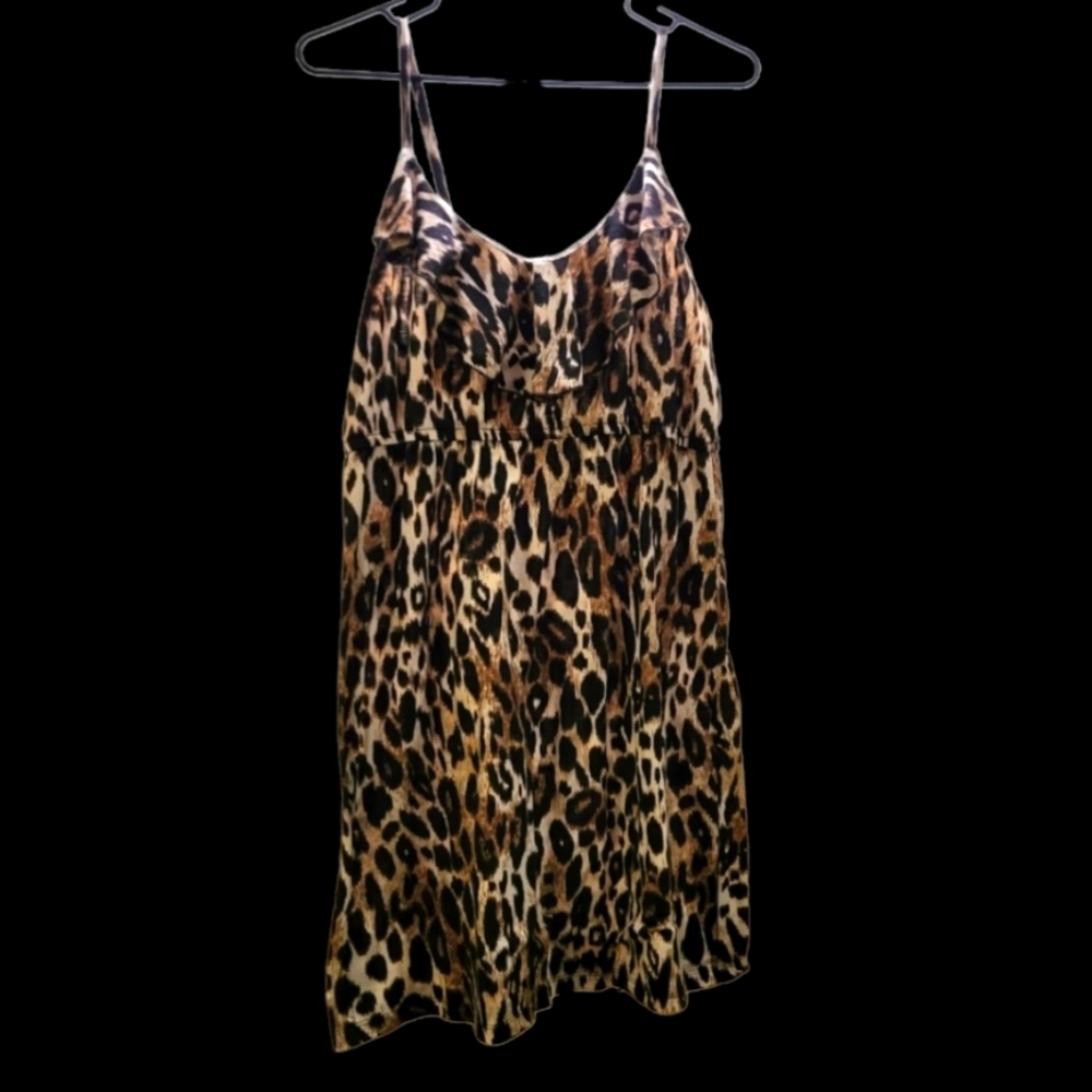 Bobbie Brooks Cheetah Print Mini Dress with‎ Adjustable Spaghetti Straps